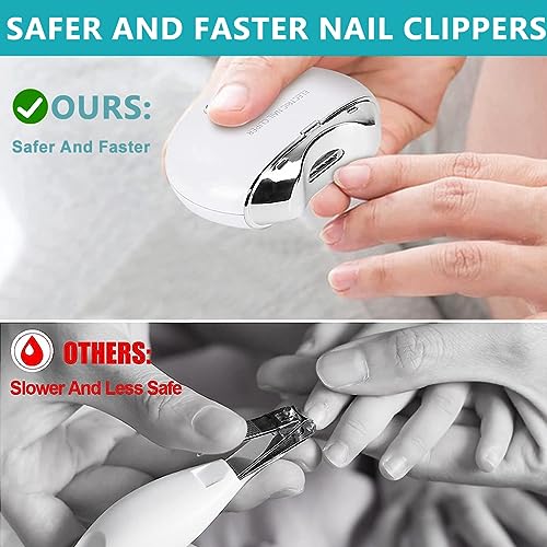 MAYCREATE® Electric Nail Clipper with Uv Light USB Rechargeable 3 Speeds Anti-Splash Trimmer Dust Bin for Baby 1 Count 2PCS MAYCREATE® Electric Nail Clipper with Uv Light USB Rechargeable 3 Speeds Anti-Splash Trimmer Dust Bin for Baby 1 Count 2PCS